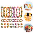 thumbnail image 2 of 1 juego de collares hawaianos, diadema de flores, pulseras de leis hawaianos, suministros para fiestas hawaianas, 2 of 7