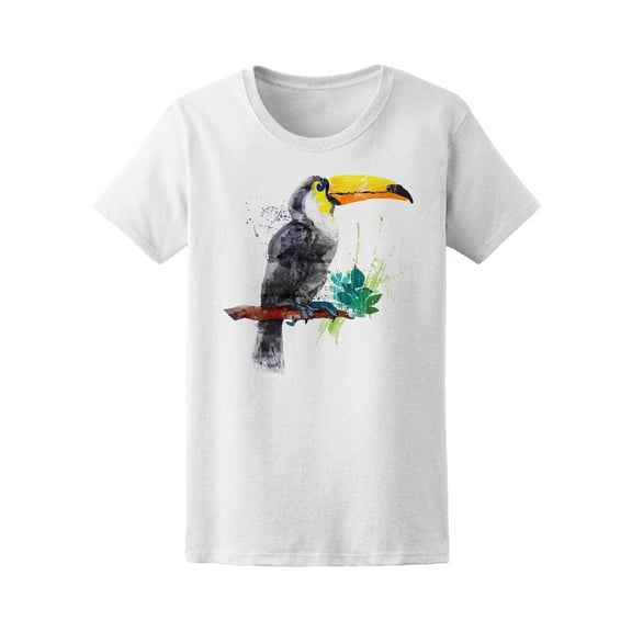 Beautiful, Watercolor Toucan T-Shirt Women -Image by Shutterstock, Female Medium