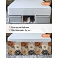 thumbnail image 7 of Burnt Orange Grey Black Flower Wrap Around Bed Skirts for King Bed 16" Drop,Bed Skirt with Adjustable Elastic Belt Dust Ruffle Bed Valance for Bedroom Hotel Spring Floral Botanical Bed Frame Cover, 7 of 7