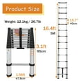 thumbnail image 2 of Telescoping Ladder 16.4ft Aluminum Folding Ladder 330lbs Max Load Capacity, 12 Steps, Lightweight Portable Ladder for Home, Office, Adjustable Height, Space Saving, Multi-Purpose Ladder, 2 of 9