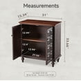 thumbnail image 2 of COZAYH Retro 2 Door Storage Cabinet With Plaid Pattern Front, Vintage Side Table For Bedroom, Living Room, Handles, Two-Shelves, Pine Wood, Brown, Natural Wood, 2 of 8
