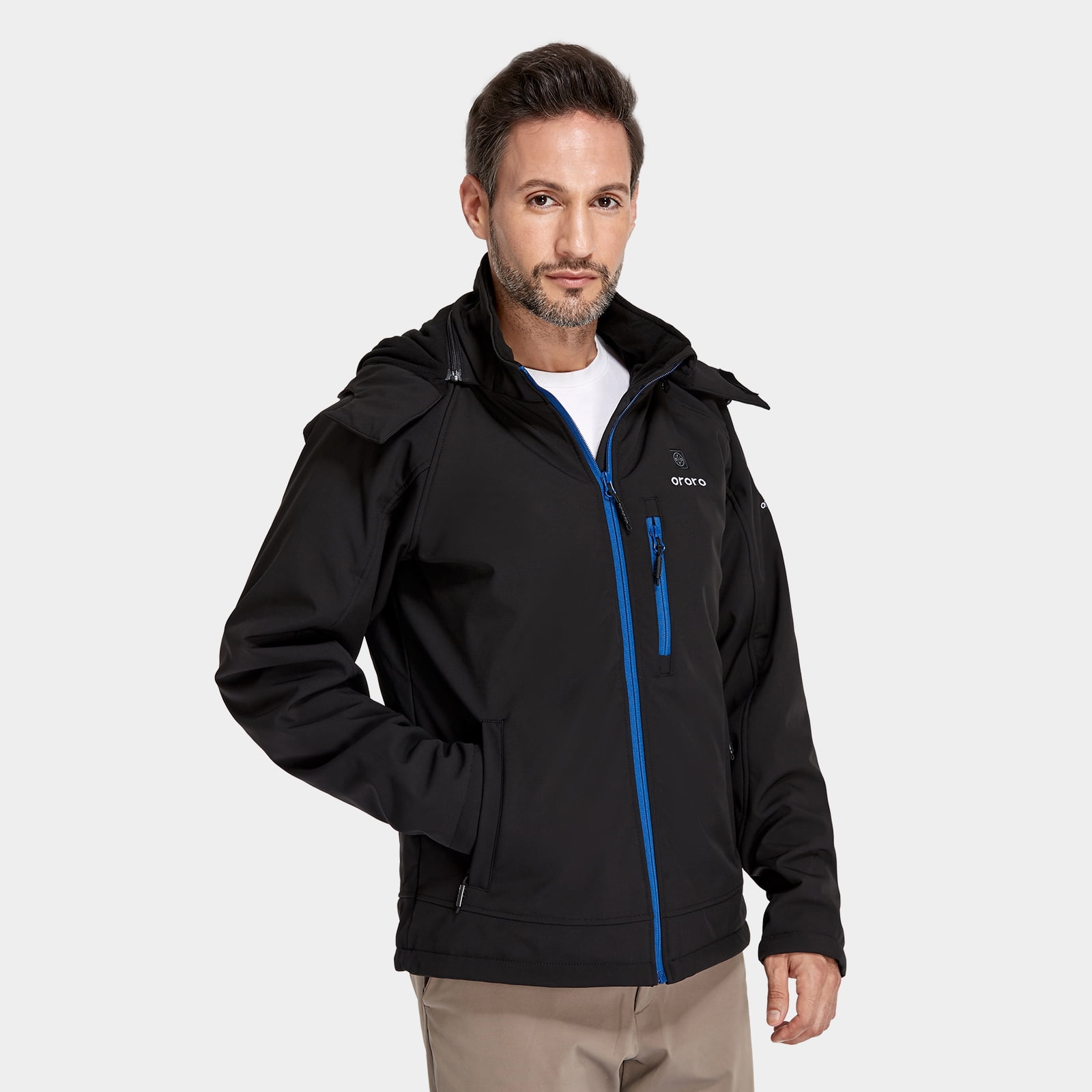 Buy ORORO Men's Heated Jacket Kit With Detachable Hood and Battery Pack Online at Lowest Price