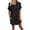 Black, variant on Uobin Womens Button Down Shirt Dress Solid Color Short Sleeve Casual Loose Tunic Dress Breathable Daily Wear