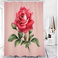 thumbnail image 5 of Red Rose Shower Curtain, Pink Floral Shower Curtain Set, Valentine Flower Shower Curtains for Bathroom, Waterproof Fabric with 12 Hooks, 72 x 72 Inches, 5 of 6