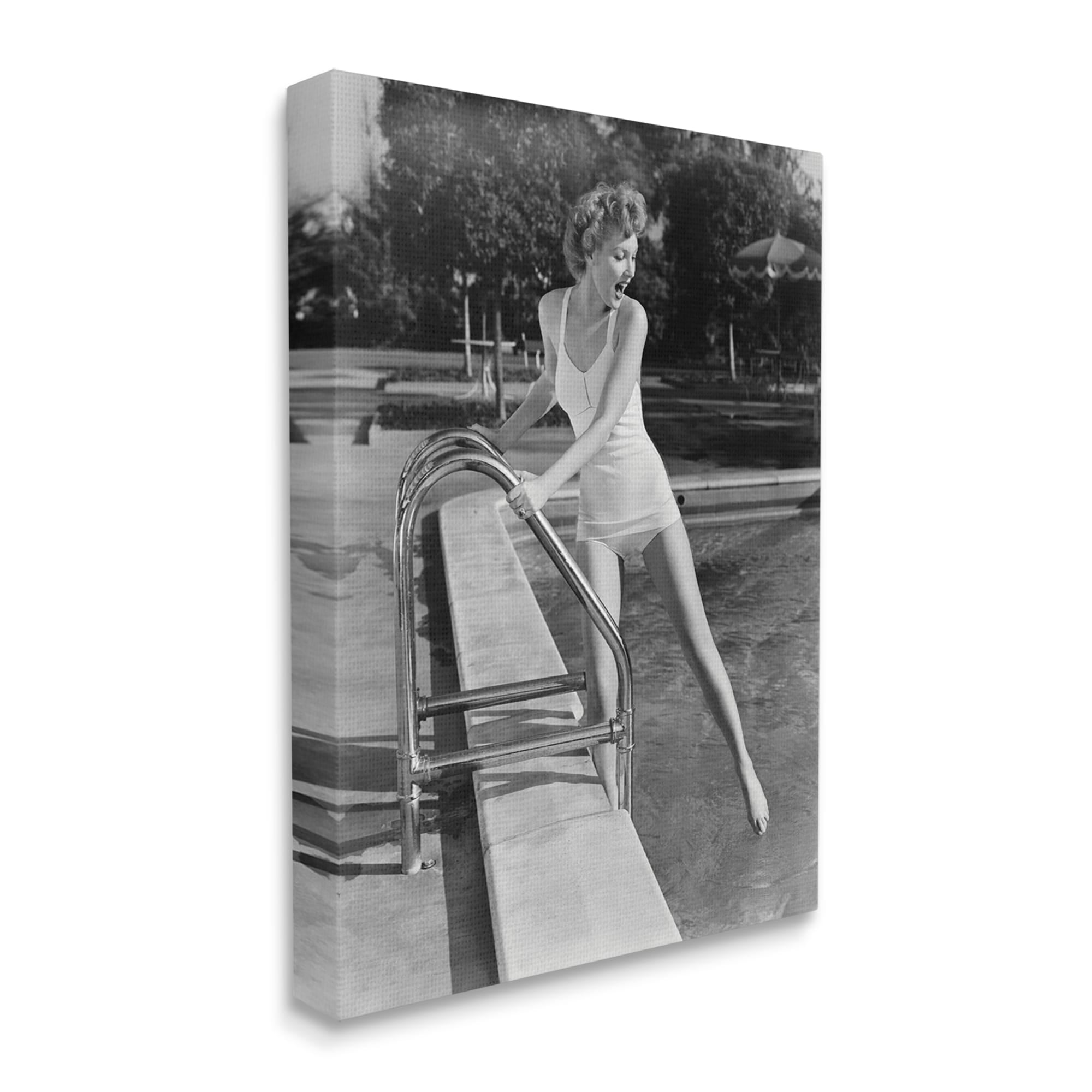 Stupell Industries Vintage Swimwear Female Celebrity Outdoor Recreational Pool,24 x 30, Design by Lil' Rue