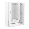 thumbnail image 5 of Dtwnek 3 Door Wardrobe with Shelves and Mirror, Clothes Storage Cabinet for Living Room, Bedroom, White, 5 of 9