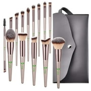 BESTOPE USTAR Makeup Brushes, Conical Handle Professional Premium Synthetic Makeup Brush Set Kit With Case Bag for Blending Foundation Powder Blush Eyeshadow,14 Count