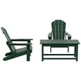 thumbnail image 4 of Polytrends  Laguna Hdpe All Weather Outdoor Patio Foldable Adirondack Chairs Conversation Set (3-Piece Set) Dark Green, 4 of 4