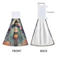 thumbnail image 3 of Haosy 2 Pack Kitchen Wash Cloths with Hanging Loops Absorbent Absorbent Quick Drying Hand Towels, Cute Witch Hold Halloween Pumpkins, 3 of 7