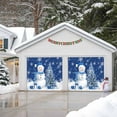 thumbnail image 4 of Fsddascl 7 x 8 Ft Christmas Garage Door Cover, Navy Blue Snowman Christmas Large Garage Door Banner, Tree Snowflake Gifts Xmas Hanging Garage Mural Background for Indoor Outdoor Xmas Party Supplies, 4 of 9