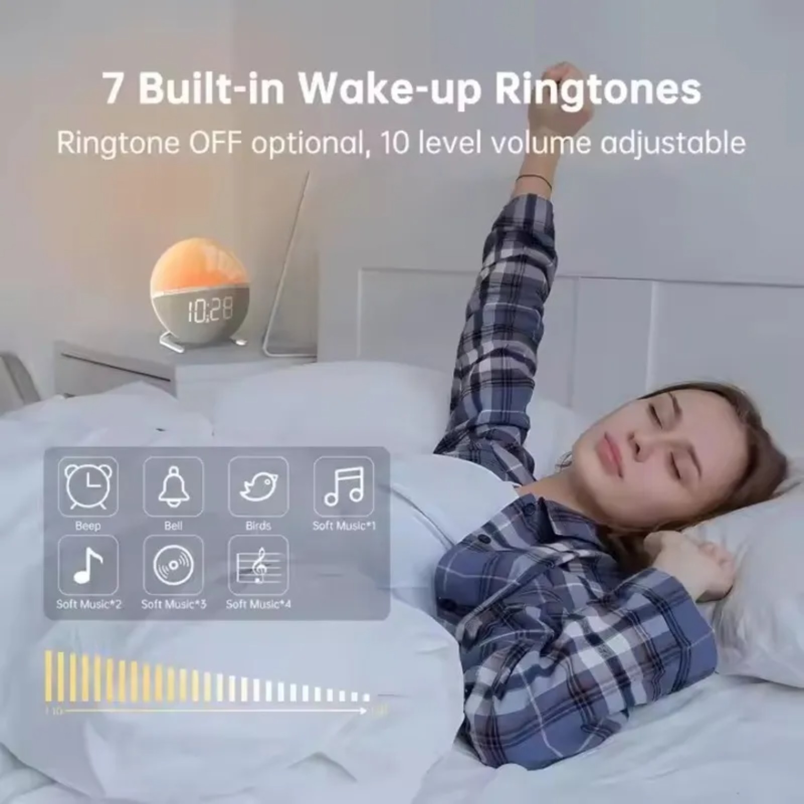 Digital alarm clock, LED alarm clock, with large LED display screen and adjustable brightness, suitable for bedrooms, offices and living rooms