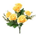 thumbnail image 1 of Ramo de rosas pequeñas artificiales, flores de seda, boda, fiesta nupcial, decoración del hogar (amarillo), 1 of 2