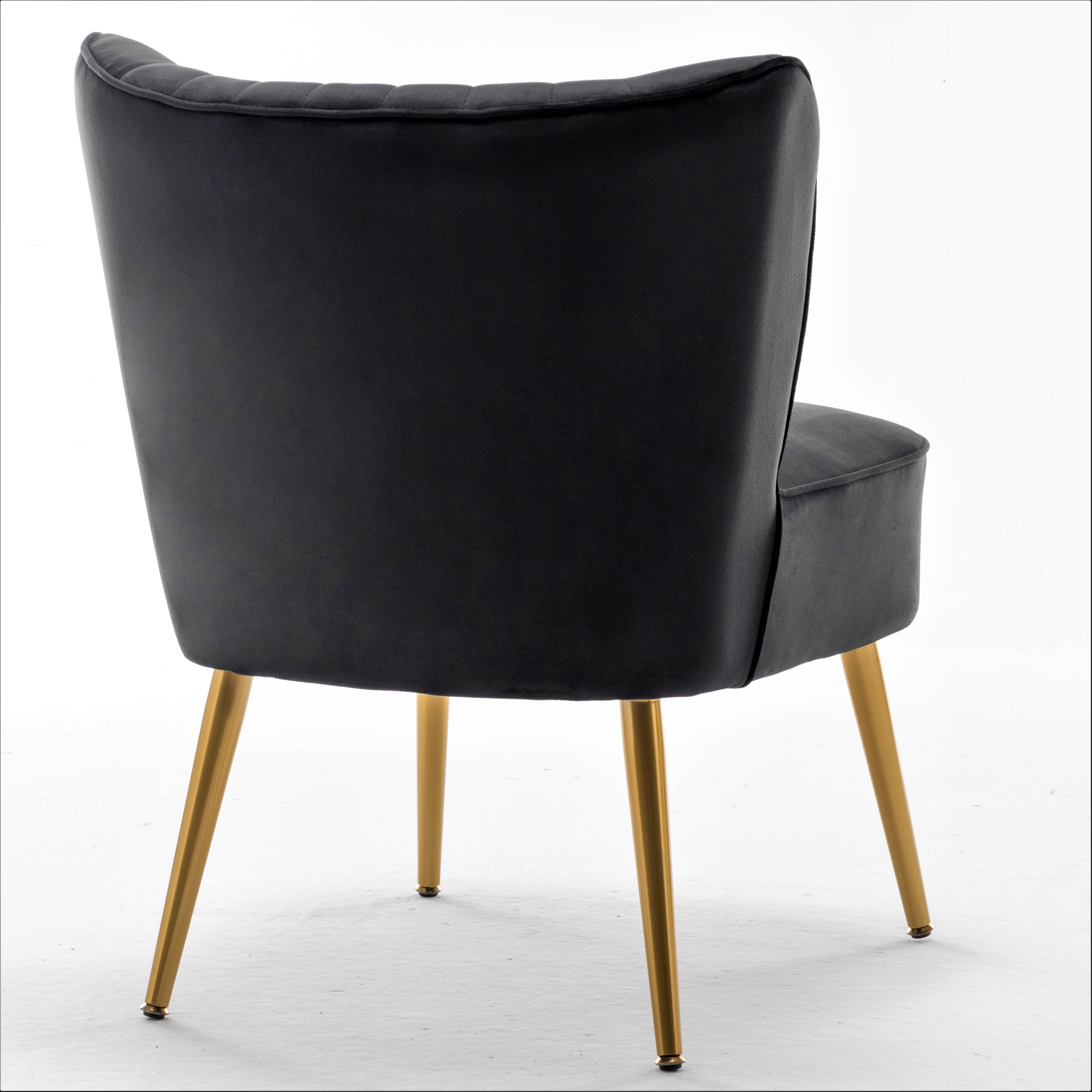US Pride Furniture Sauter 23.2" Wide Mid-Century Modern Microfiber Accent Chair, Black
