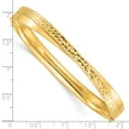thumbnail image 3 of Primal Gold 14 Karat Yellow Gold 4/16 and Diamond-cut Bypass Hinged Bangle, 3 of 4