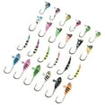 thumbnail image 2 of BASSDASH Ice Fishing Lure Kit Glowing Paint Jigs for Winter Ice Jigging Crappie Sunfish Perch Walleye Pike, 2 of 7