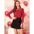 thumbnail image 2 of INSPIRE CHIC Women's Cute Ruffle Peter Pan Collar Long Sleeve Sweet Blouse Tops, 2 of 6