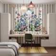 thumbnail image 4 of Blue Spring Floral Kitchen Curtains Window Panels, Pink Flowers Butterfly Rustic Insulated Window Treatment Curtain, Grommet Curtains for Bedroom/Living Room/Bathroom, 2 Piece 42"Wx63"L, 4 of 8