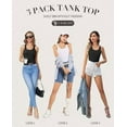 thumbnail image 3 of Charmo Womens 3-packs Cotton Tank Tops Fitting Racerback Undershirts Base Layer Camisole with Shelf Bra, 3 of 6