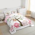 thumbnail image 2 of Feelyou Kawaii Zoon Animal Bedding Comforter Set, Pink Lion Giraffe Elephant Twin Comforter Sets, Teen Kid Boy Girl Reversible Bedding Set, Breathable Home Decor, 2pcs, 2 of 8