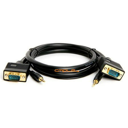 SVGA Super VGA HD15 M/M cable w/ 3.5mm Stereo Audio (Gold Plated) -