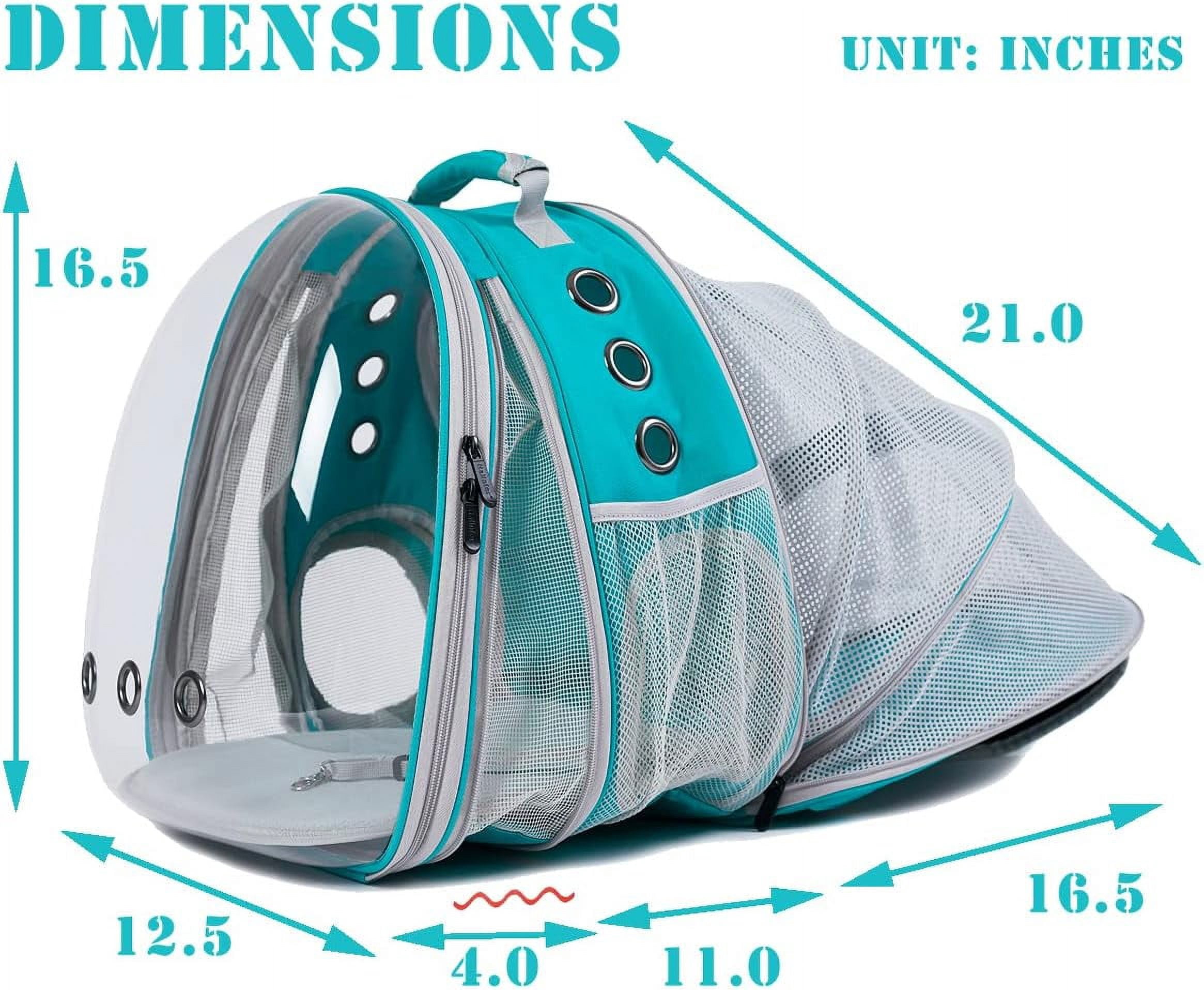LAIRIES Dual Expandable Cat Backpack Carrier Front & Back Extension Pet Backpack Carrier, Fit up to 20 lbs, Bubble Capsule Dog Backpack Travel, Hiking & Outdoor Backpack