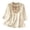 a-381Beige121, variant on Womens Mandarin Collar Three Quarter Sleeve Blouse With Floral Embroidery Knot Button Closure Loose Fit Lightweight Breathable For Casual Wear Trendy Top