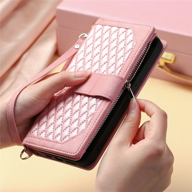 Premium Leather Phone Case with Zipper Wallet & Lanyard for Samsung S23 Ultra S22 S21 Ultra S20 FE Plus A54 A53 A52 A52s A51