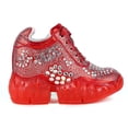 thumbnail image 2 of Anthony Wang Hidden Wedge Clear Sole Sneakers in Red, 2 of 3