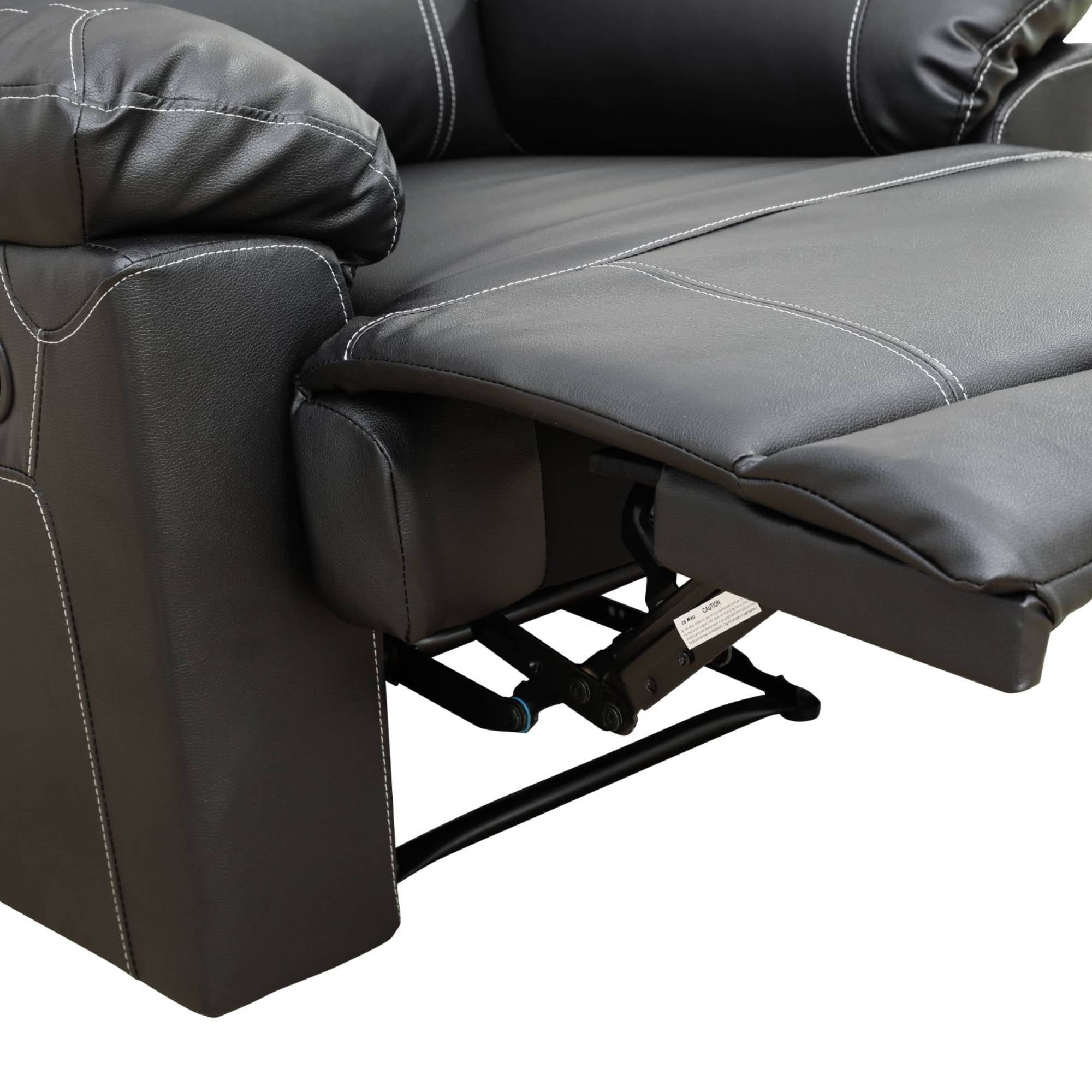 Modern Leather Reclining Loveseat Chairs,2 Seater Lazy Boy Sofa Chair Manual Nursery Recliner ,Black