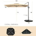 thumbnail image 2 of Gymax 10x10 ft Patio Offset Cantilever Umbrella Aluminum 360°  Tilt Weight Base Beige, 2 of 10