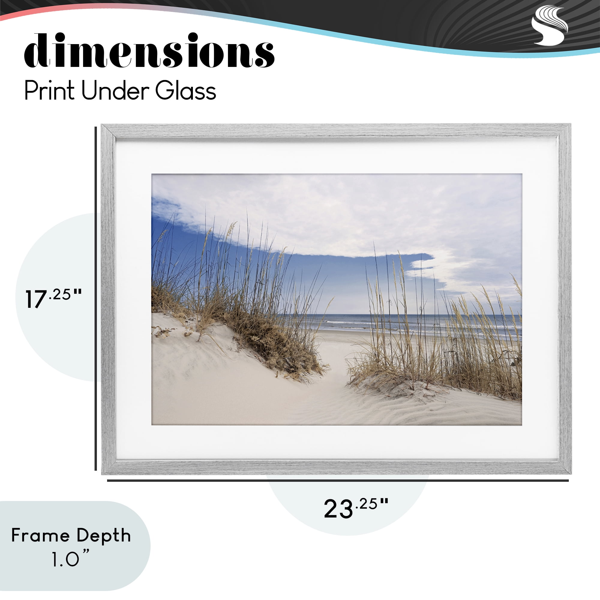 Stupell Industries Sea Oats Along Sandy Dunes Gray Framed Print Under Glass, design by Natalie Carpentieri