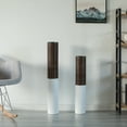 thumbnail image 2 of Uniquewise QI004190.2 31.5 x 5.25 in. Modern Tall Decorative Ribbed Cylinder Floor Vase, White & Brown - Set of 2, 2 of 7