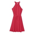 thumbnail image 6 of Women’s Halter Neck A-Line Midi Dress Sleeveless Tie Waist Casual Summer Vacation Dress, 6 of 7