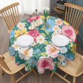 thumbnail image 3 of Pioneer Flower Floral Print Pattern Round Tablecloth 60"x60",Wrinkle Wipeable Table Cloth for Kitchen Dining Room Picnic Patio Party, 3 of 6