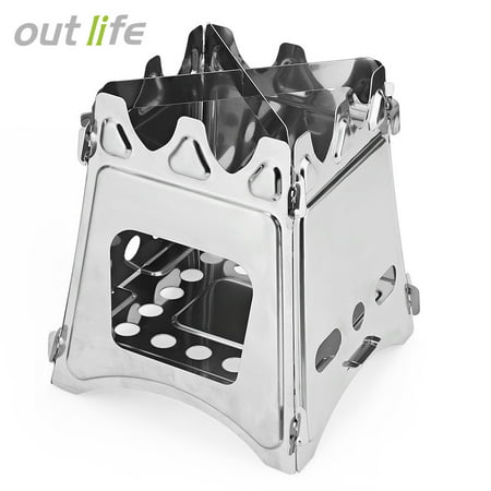 Outdoor Pocket Stainless Steel Folding Alcohol Stove for Cooking Camping