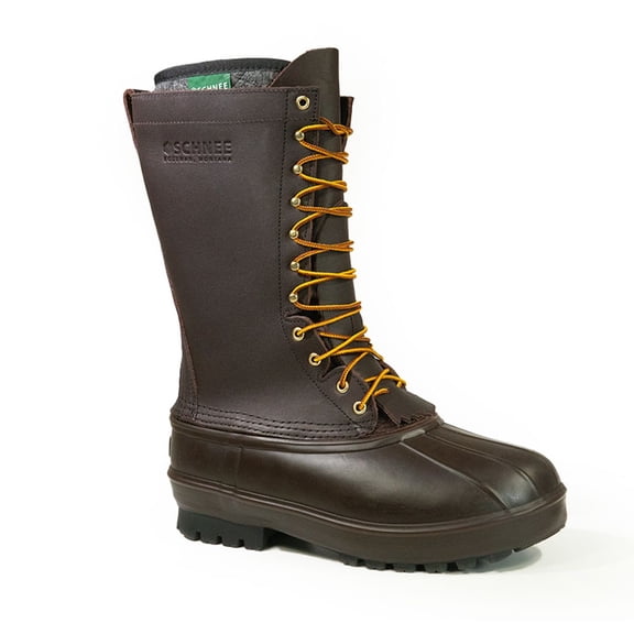Schnee's Extreme Brown PAC Boot 13" Waterproof Insulated Leather Upper Rubber Sole Outdoor Boot (SH-EXTOS-13-11)