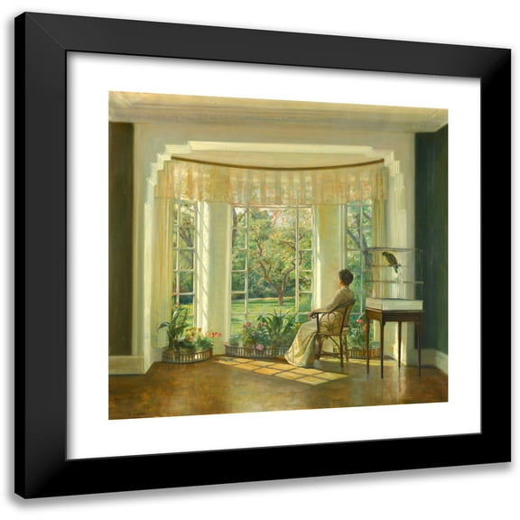 Carl Holsøe 12x12 Black Modern Framed Museum Art Print Titled - Reflections