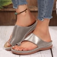 thumbnail image 2 of Dakaela Summer Flat Sandals for Women Comfortable Orthopedic Walking Dressy Slides 2026 Ladies Arch Support Casual Flip Flops Indoor Outdoor Khaki Size 6.5, 2 of 8