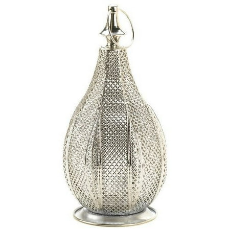 Pear-Shaped Metal Mesh Candle Lantern