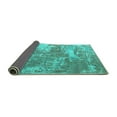 thumbnail image 2 of Ahgly Company Indoor Round Oriental Turquoise Blue Industrial Area Rugs, 5' Round, 2 of 4