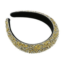Unique Bargains Rhinestone Headbands, Crystal Diamond Bling Headbands, Beaded Jeweled Hairband, Yellow Headband