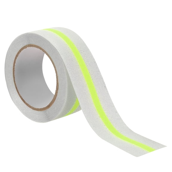 Uxcell 2 Inch x 16.4 ft  Anti Slip Traction Tape, Clear Grip Tape with Green Glow, Waterproof Non Skid Strips for Indoor or Outdoor Stairs Steps, and Other Smooth Surfaces