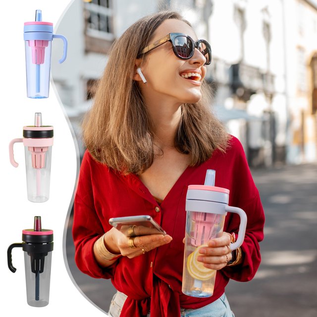 Sentmoon Juices Pitcher Water Pitcher Large Capacity Tea Brewing Ice Brew Cup Straw Cup Tea Water Separation Plastic Cup Summer Water Cup