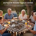 thumbnail image 3 of Round Outdoor Tablecloth with Umbrella Hole and Zipper, Farmhouse Tablecloth with Elastic Waterproof, Vintage Country Texas Star Plaid Wooden Grain Patio Table Covers for 31" - 35" Pool Tables, 3 of 9