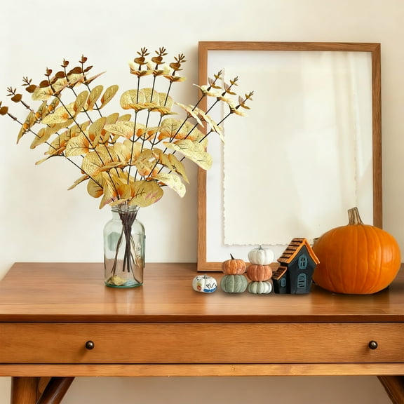 FastXmas Christmas Artificial Flowers Branch Decoration,13.4" Artificial Eucalyptuss Imitation Plastic Plant for Outdoor Spring Thanksgiving Decor,Manmade Flowers Decor for Xmas,Vase,Wreath,Holiday