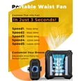 thumbnail image 3 of Ventilador portátil TUNISE TUNISE con ajustes de 5 velocidades de 8000 mAh, 3 of 8