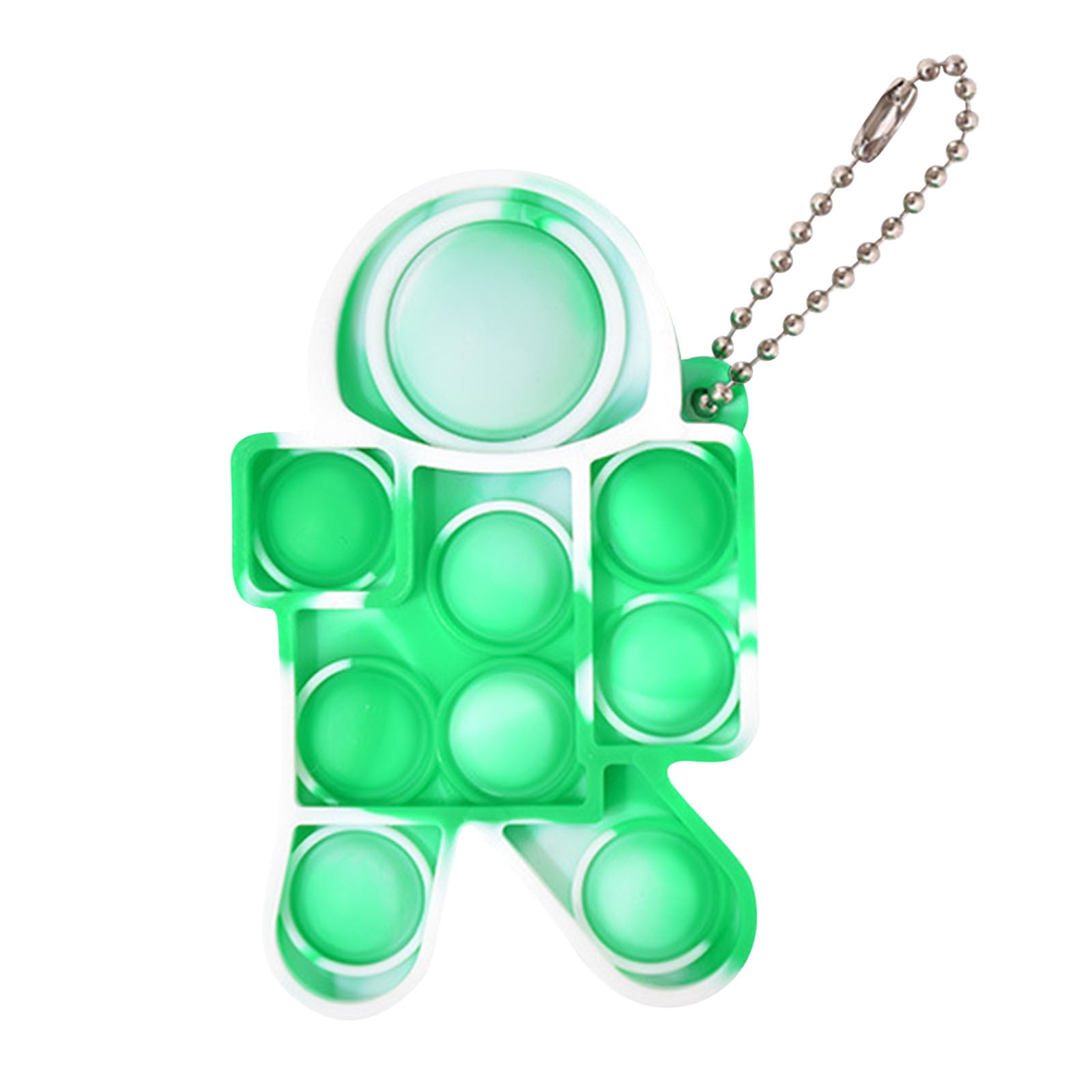 2PCS Fidget Poppet Bubble Toy Baby Yoda&Astronaut Keychain Sensory Stress Relife 