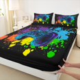 thumbnail image 3 of Manfei Boys Gaming Gamer Twin Sheet Sets, Video Game Console Gamepad Twin Fitted Sheet, Rainbow Graffiti Splash Flat Sheet, Microfiber Bedroom Decor3 Pieces, 3 of 7