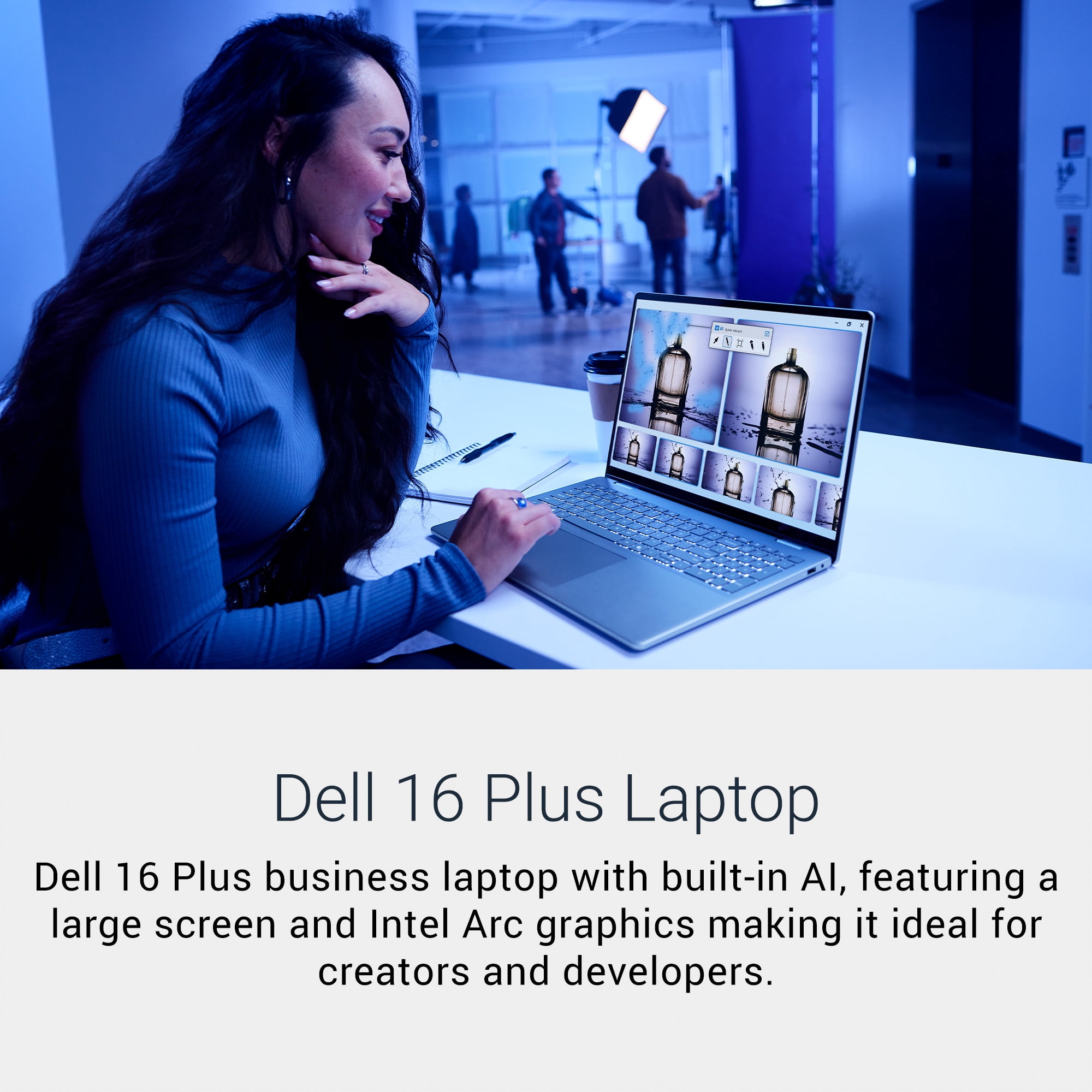 Dell 16 Plus DB16250 Laptop - 16.0-inch 2.5K Mini-LED Touchscreen Display, Intel Core Ultra 7 258V, 32GB RAM, 1TB SSD, Intel Arc Graphics, Ice Blue