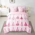 thumbnail image 3 of Manfei Cartoon Xmas Tree 7-Piece Twin Bedding Sets,Merry Christmas Bedding Comforter Set,Pink Geometric Striped Sheet Sets For Girls Kids,Super Cozy Room Decor Reversible, 3 of 9